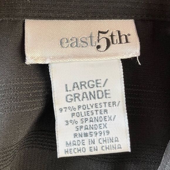East 5th Black Button Down Dress Shirt Size L EUC - Picture 7 of 7